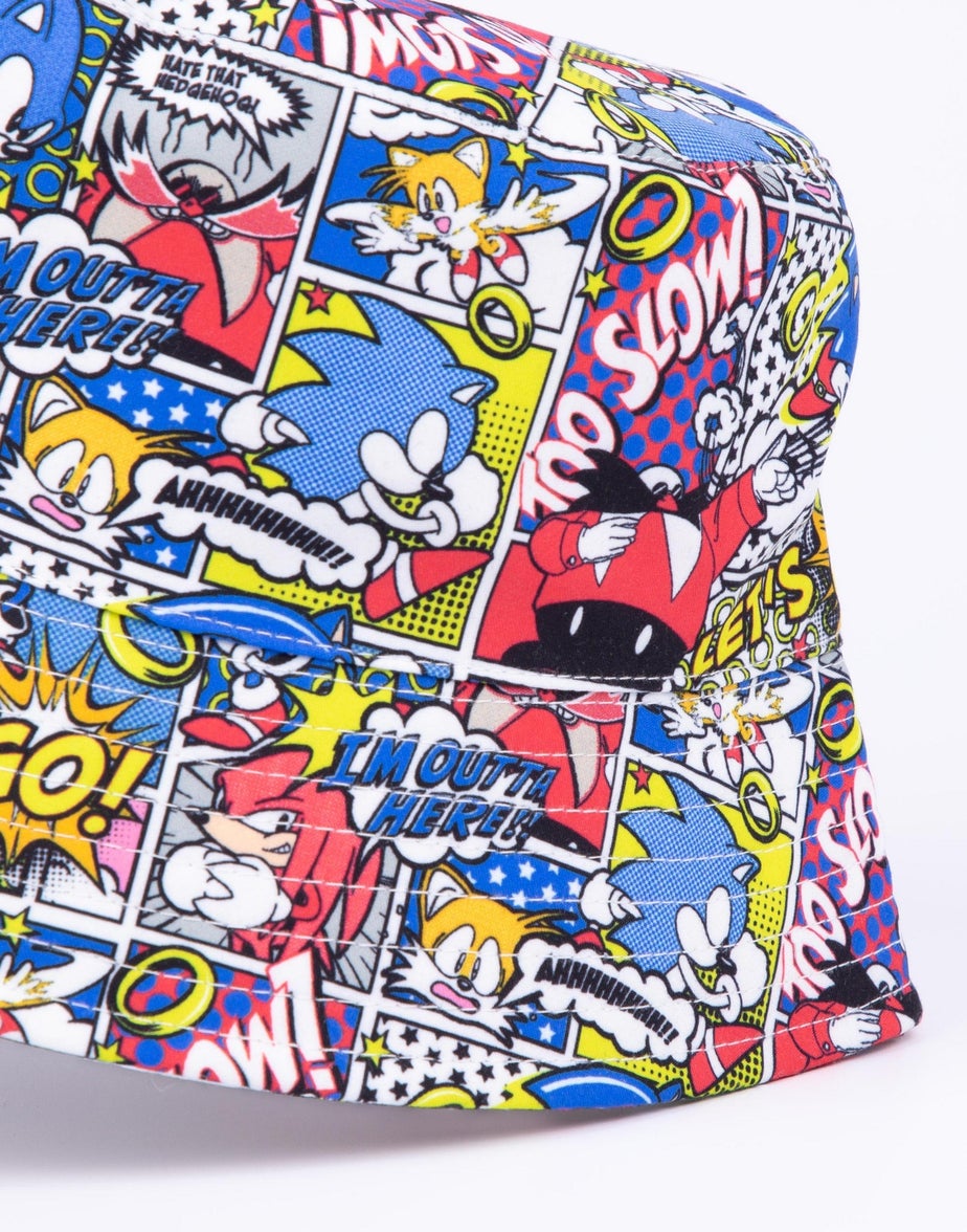 Sonic the Hedgehog Multi Comic Book Bucket Hat