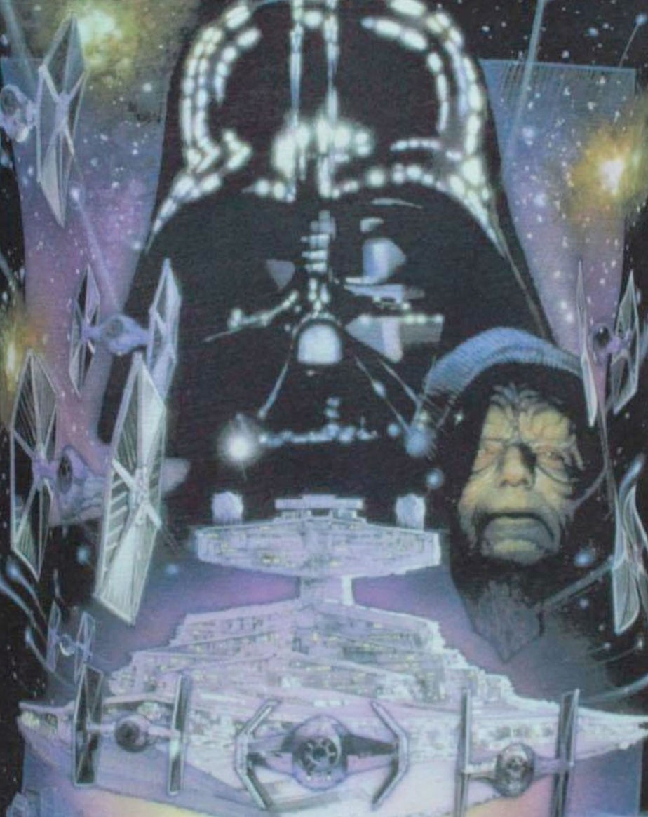 Star Wars White Darth Vader Empire Strikes Back T Shirt