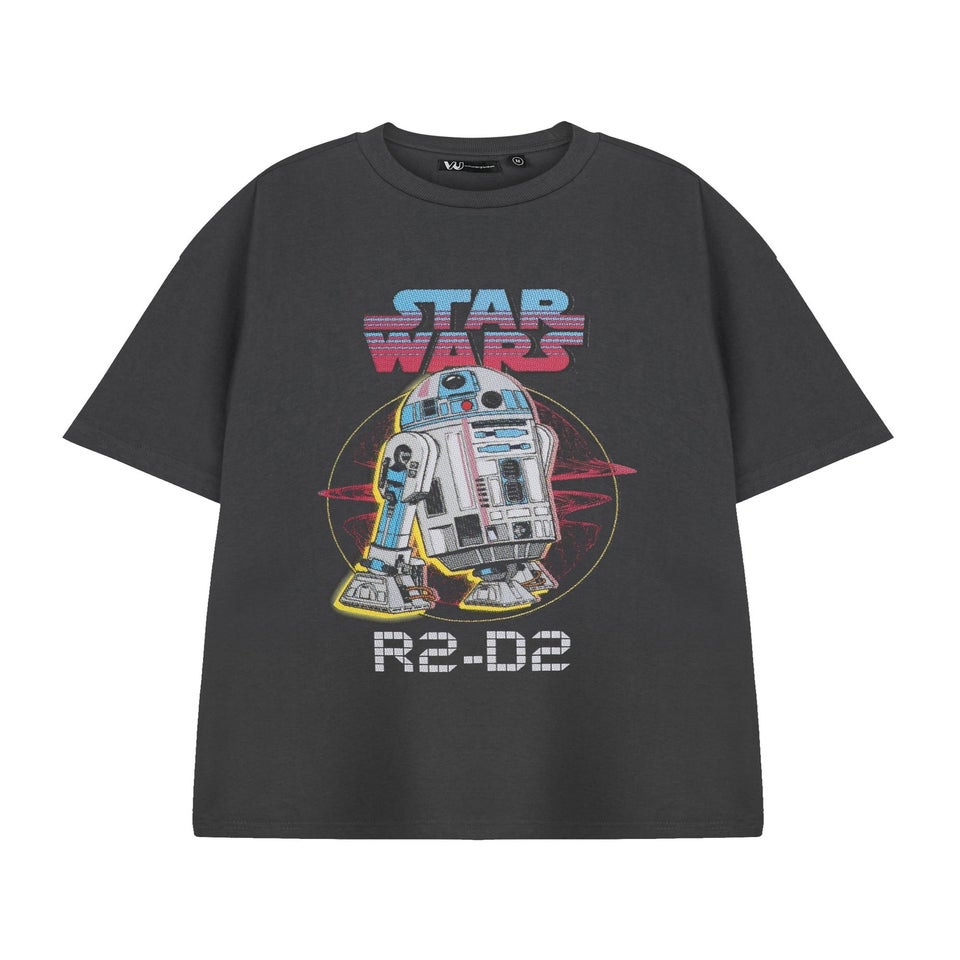 Star Wars Charcoal R2D2 T Shirt