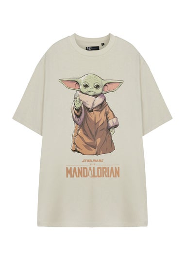 Star Wars The Mandalorian Beige Grogu Baby Yoda T Shirt