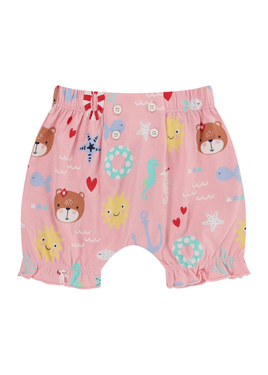 Lilly & Sid Multi Lilly At The Beach Print Top & Short Set (0- 24 Months)