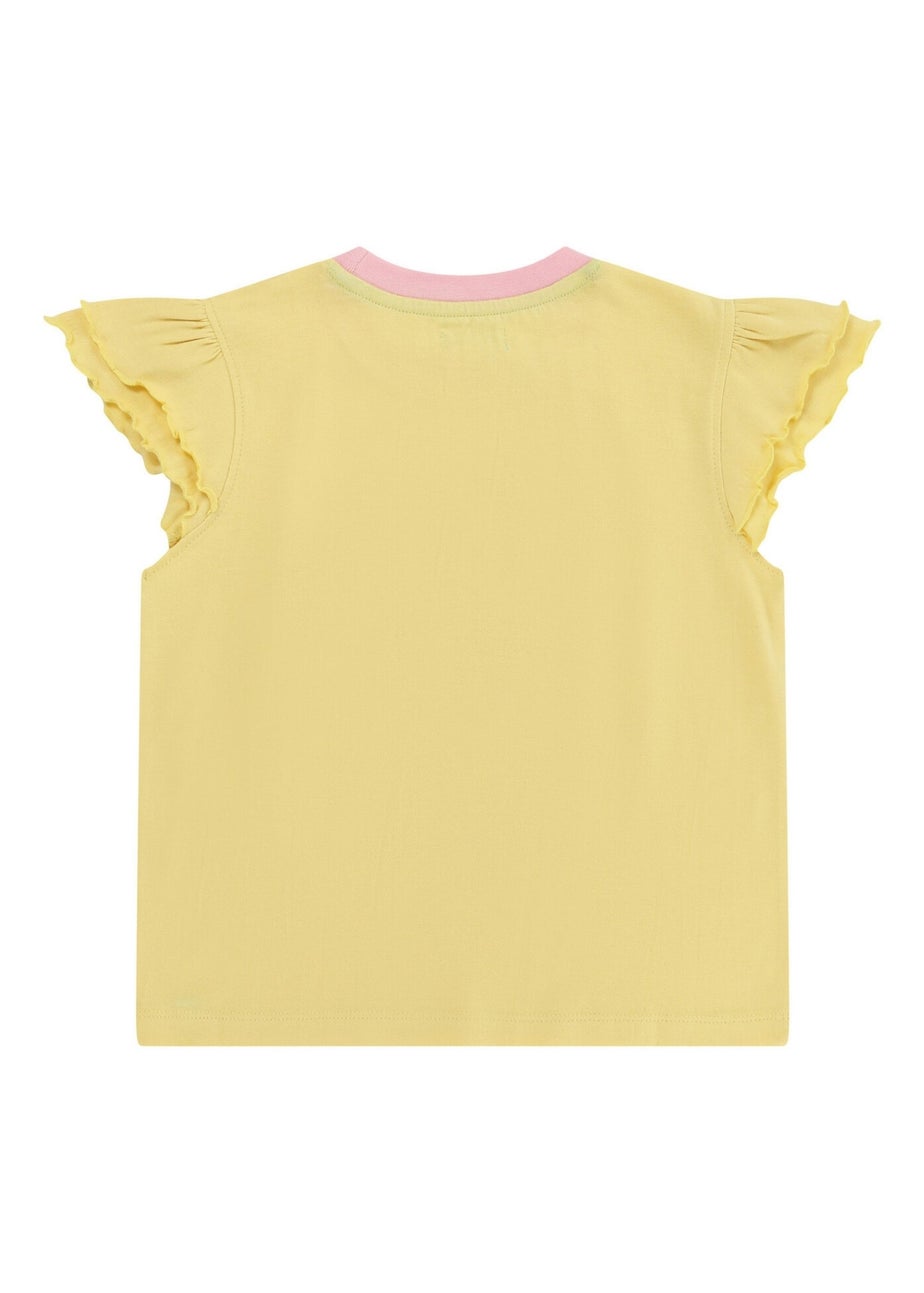 Lilly & Sid Yellow Sunday Slogan Applique Top (0-8 Years)