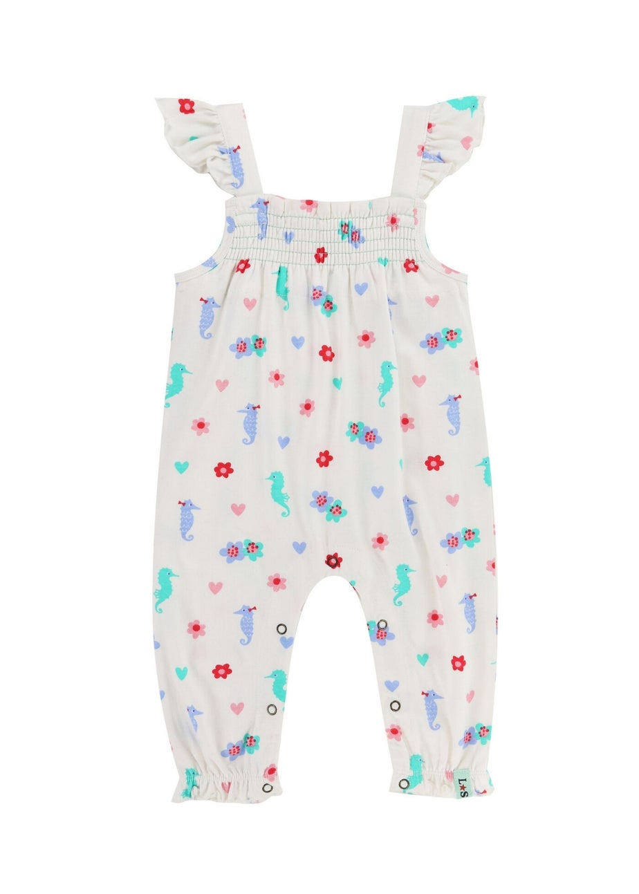 Lilly & Sid Multicoloured Seahorse Print Romper (0- 24 Months)