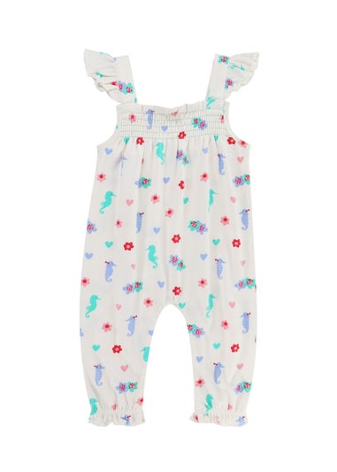 Lilly & Sid Multicoloured Seahorse Print Romper (0- 24 Months)
