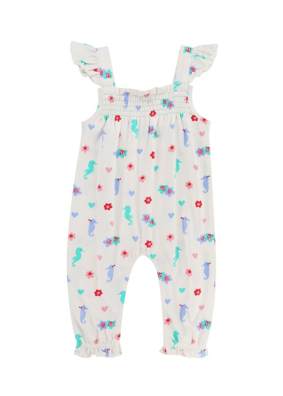 Lilly & Sid Multicoloured Seahorse Print Romper (0- 24 Months)