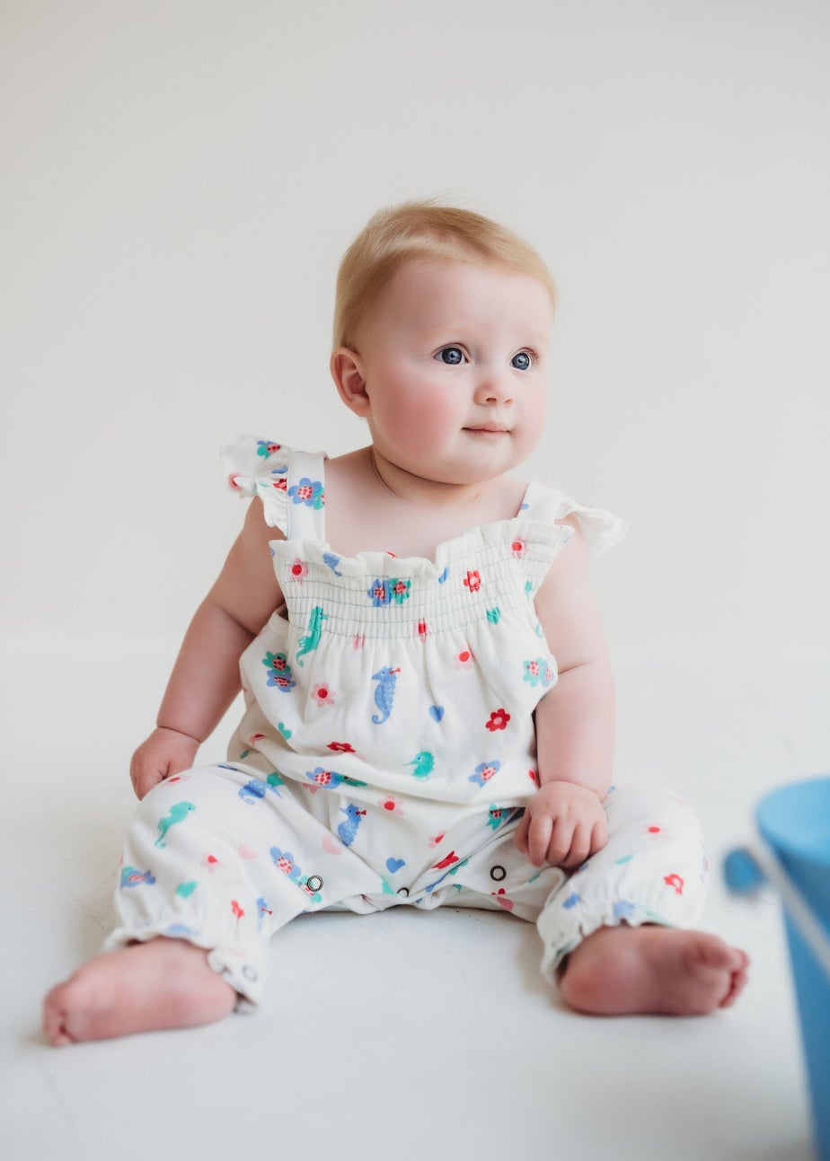 Lilly & Sid Multicoloured Seahorse Print Romper (0- 24 Months)