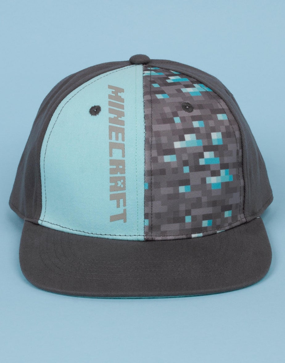Minecraft Grey Diamond Ore Kids Youth Snapback Cap
