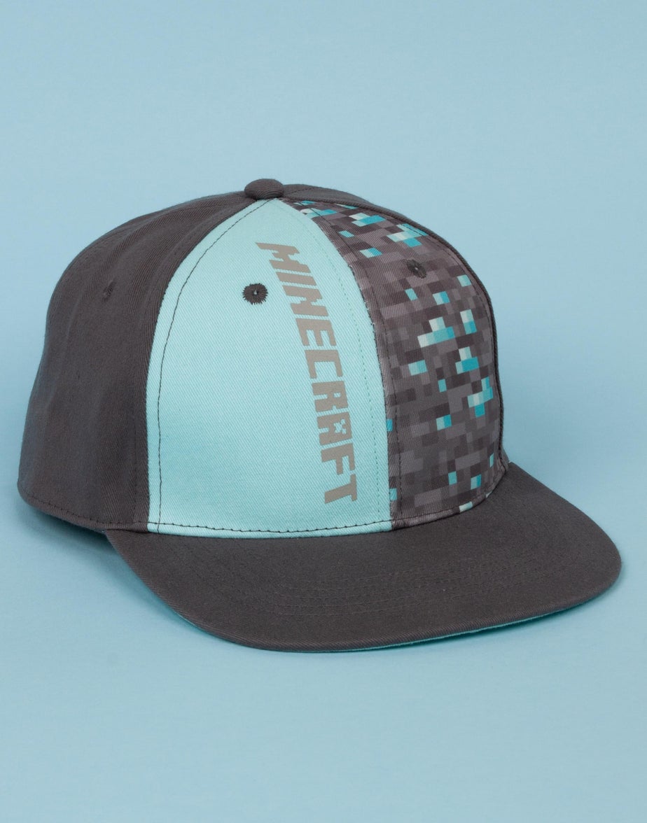 Minecraft Grey Diamond Ore Kids Youth Snapback Cap