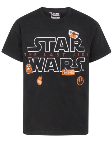 Star Wars Kids Black Badges T Shirt (5-14 Years)