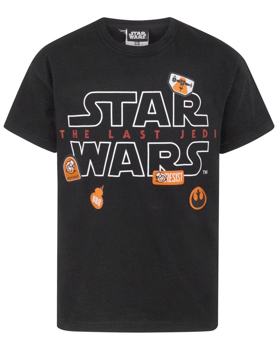 Star Wars Kids Black Badges T Shirt (5-14 Years)