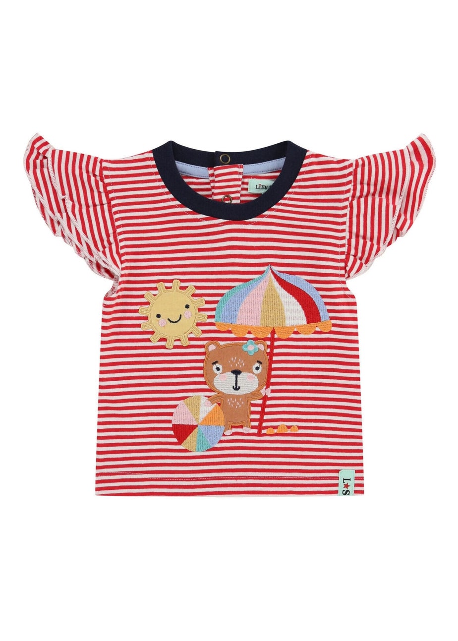 Lilly & Sid Multic Lilly At The Beach Applique Top & Short Set (0- 24 Months)