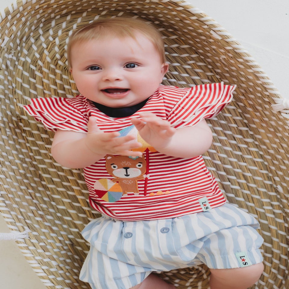 Lilly & Sid Multic Lilly At The Beach Applique Top & Short Set (0- 24 Months)