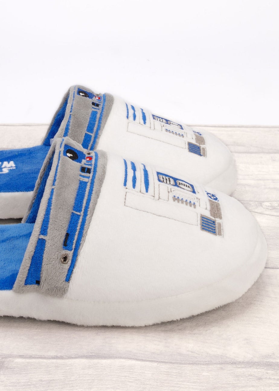 Star Wars White R2 D2 Mule Slippers