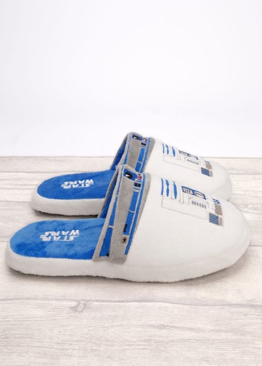 Star Wars White R2 D2 Mule Slippers