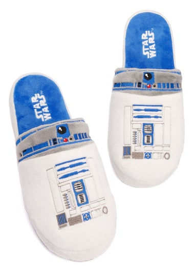 Star Wars White R2 D2 Mule Slippers