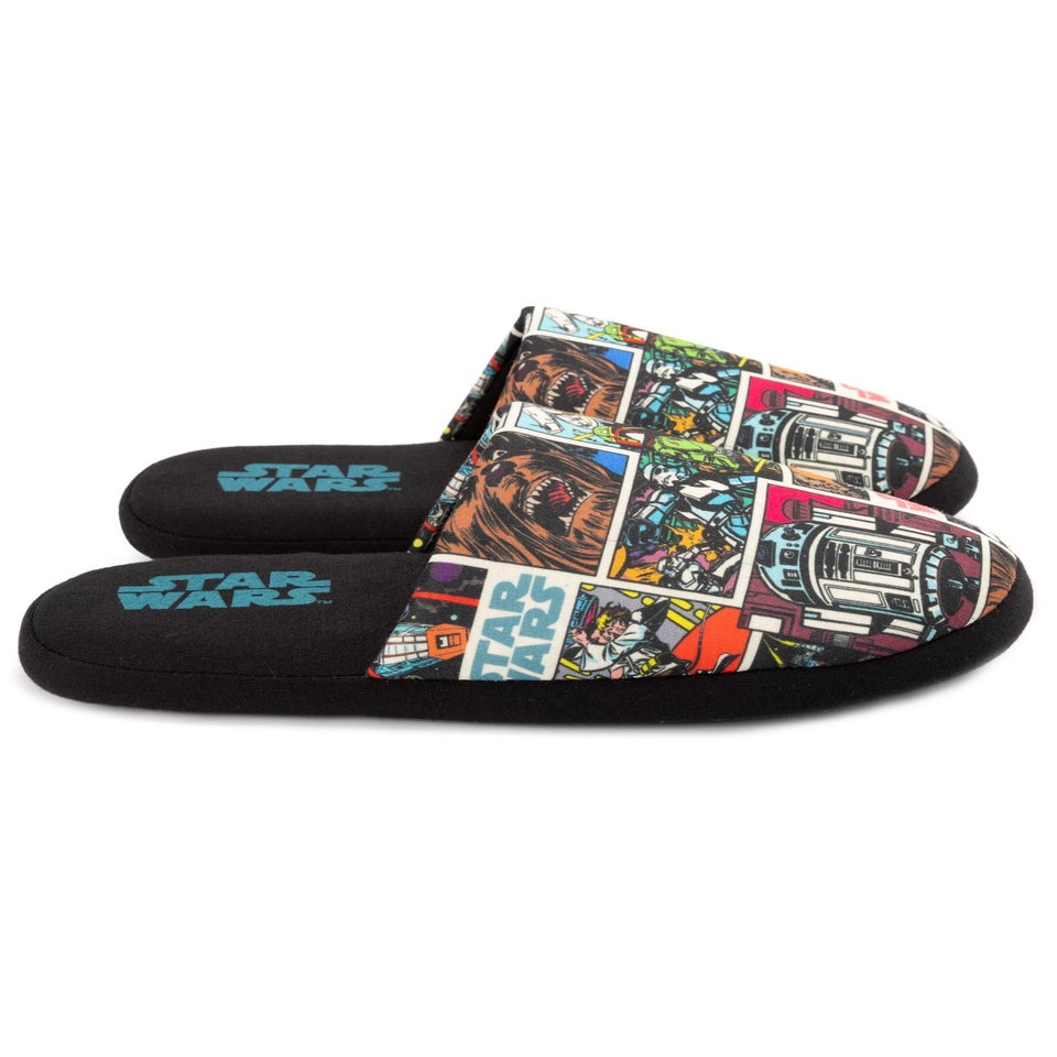 Vanilla Underground Star Wars Black Comic Book Mule Slippers