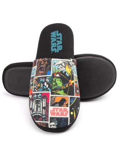 Vanilla Underground Star Wars Black Comic Book Mule Slippers