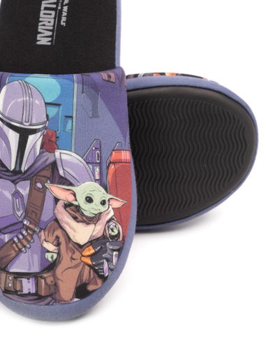 Vanilla Underground Star Wars Black Mandalorian Baby Yoda Mule Slippers