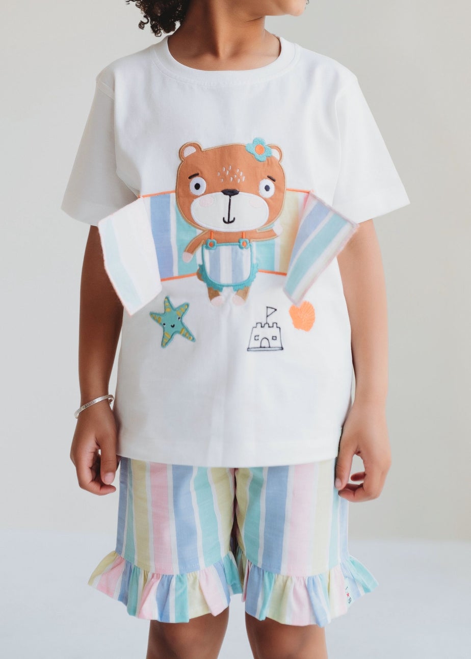 Lilly & Sid Multicoloured Deckchair Stripe Print Shorts (24 Months- 7 Years)