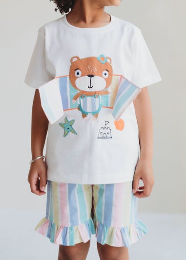 Lilly & Sid Multicoloured Deckchair Stripe Print Shorts (24 Months- 7 Years)