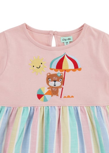 Lilly & Sid Multicoloured Lilly & Deckchair Stripe Print Dress (0-8 Years)
