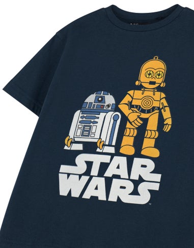 Star Wars Navy R2D2 & C3PO Kids T Shirt (3-14 Years)