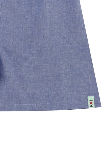 Lilly & Sid Blue Plain Playsuit (24 Months- 8 Years)