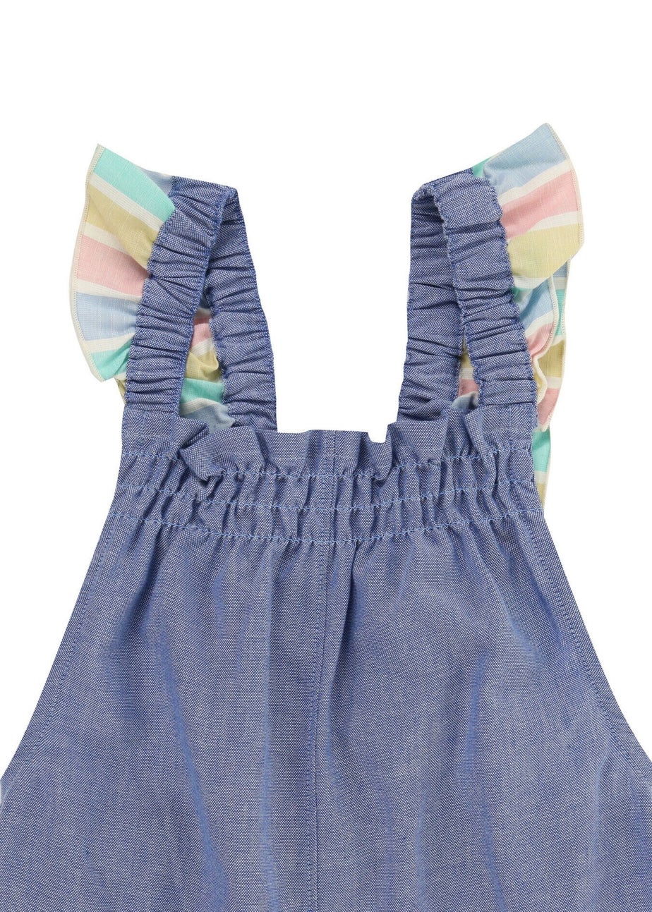 Lilly & Sid Blue Plain Playsuit (24 Months- 8 Years)