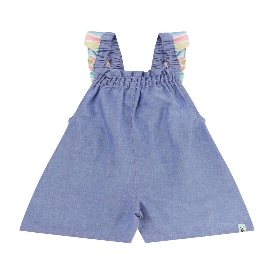 Lilly & Sid Blue Plain Playsuit (24 Months- 8 Years)