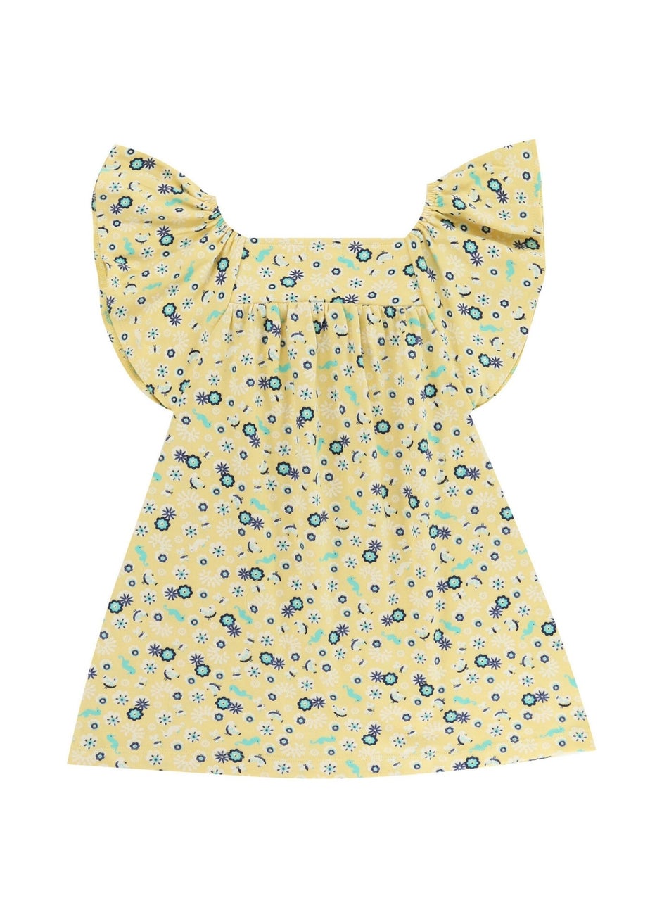 Lilly & Sid Yellow Sea Floral Print Dress (24 Months- 7 Years)