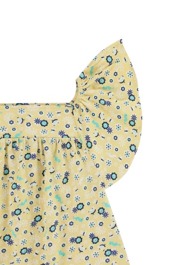 Lilly & Sid Yellow Sea Floral Print Dress (24 Months- 7 Years)