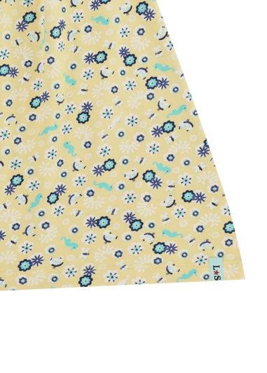 Lilly & Sid Yellow Sea Floral Print Dress (24 Months- 7 Years)