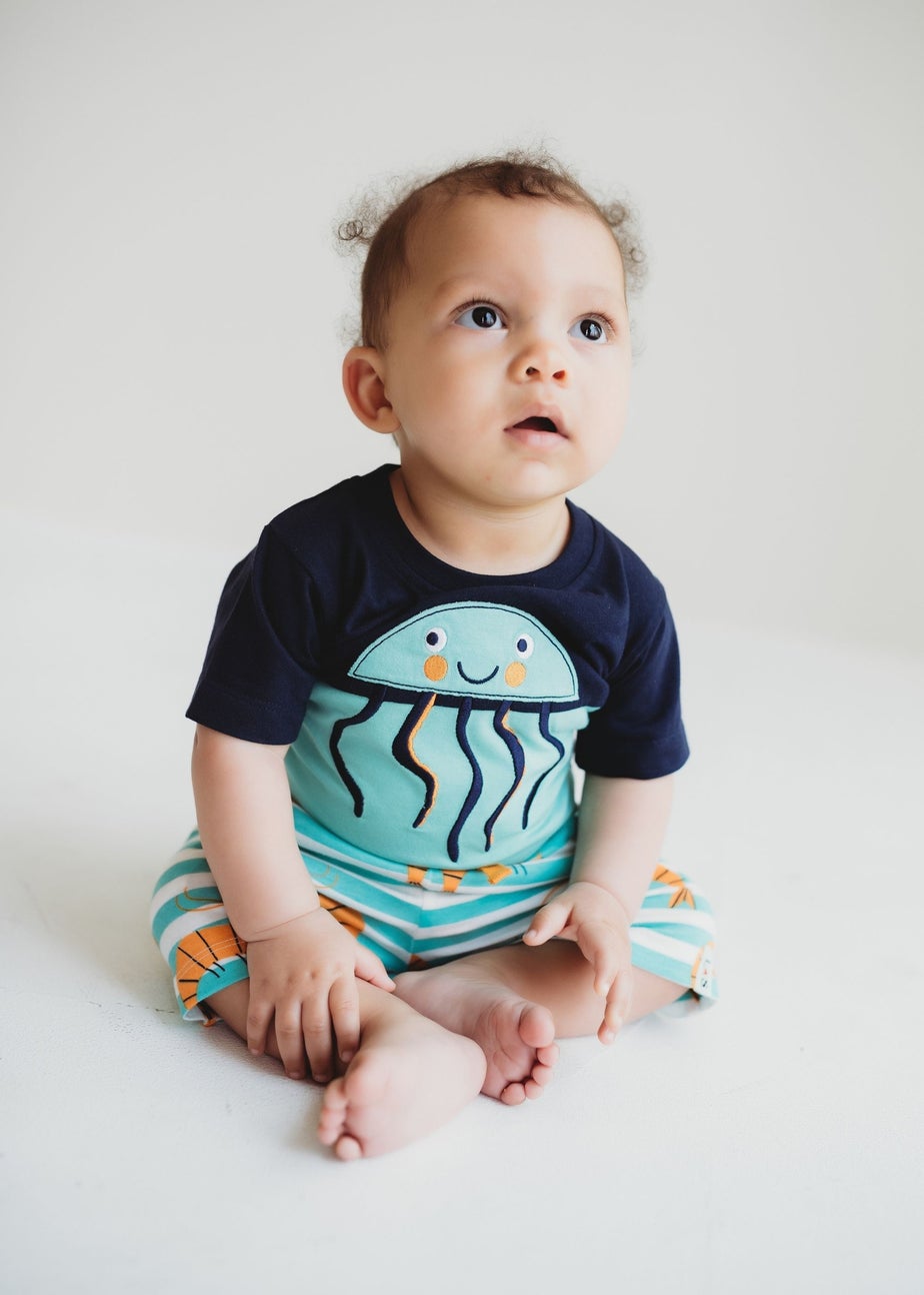 Lilly & Sid Multicoloured Jellyfish Print Top & Short Set (0- 24 Months)