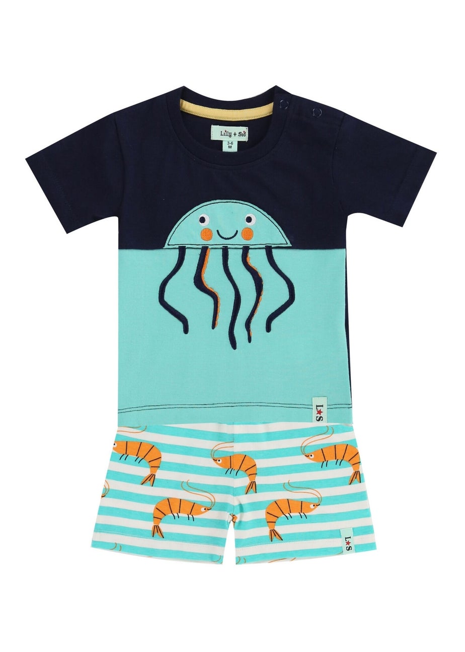 Lilly & Sid Multicoloured Jellyfish Print Top & Short Set (0- 24 Months)