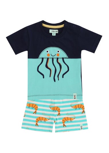 Lilly & Sid Multicoloured Jellyfish Print Top & Short Set (0- 24 Months)