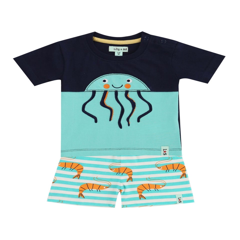 Lilly & Sid Multicoloured Jellyfish Print Top & Short Set (0- 24 Months)