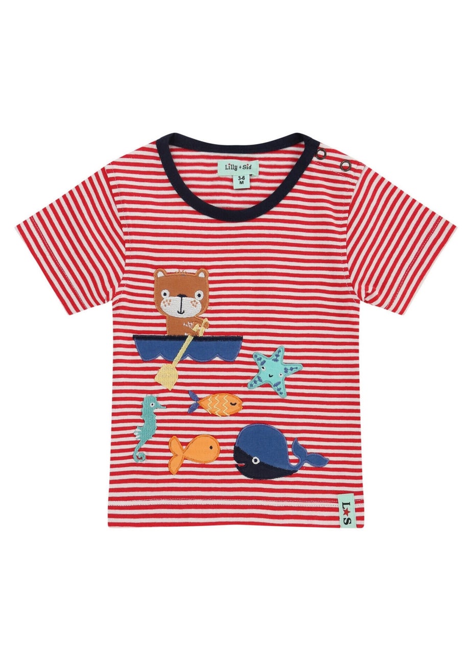 Lilly & Sid Multicoloured Lilly On The Boat Applique Top & Short Set (0- 24 Months)