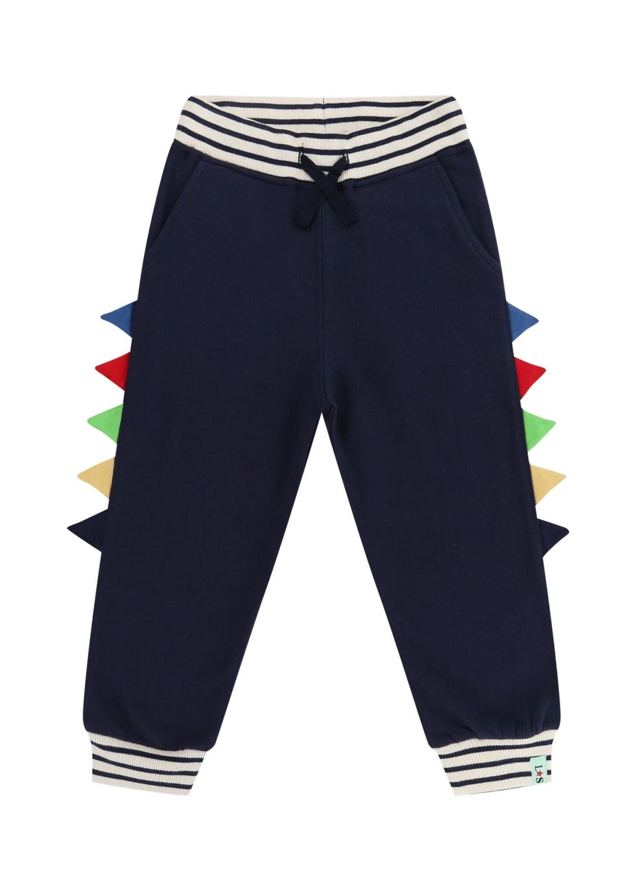 Lilly & Sid Navy Dinosaur Applique Joggers (6 Months- 8 Years)