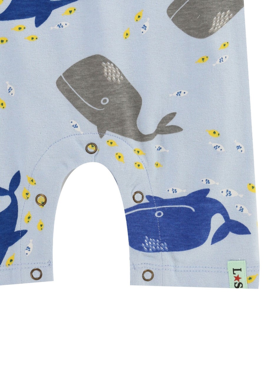 Lilly & Sid Multi Blue Whale Print Romper (0-12 Months)