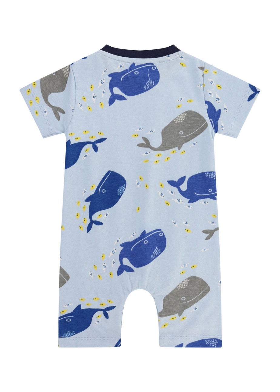 Lilly & Sid Multi Blue Whale Print Romper (0-12 Months)
