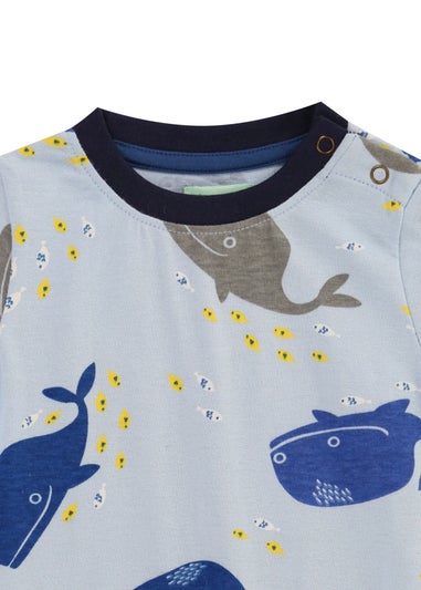 Lilly & Sid Multi Blue Whale Print Romper (0-12 Months)