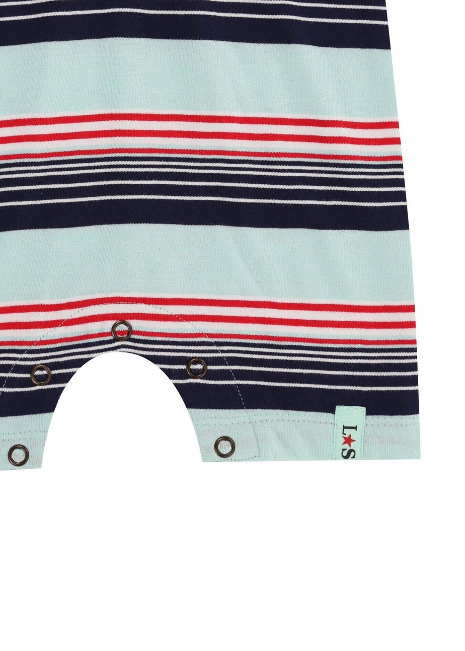 Lilly & Sid Multicoloured Stripe Print Romper (0-12 Months)