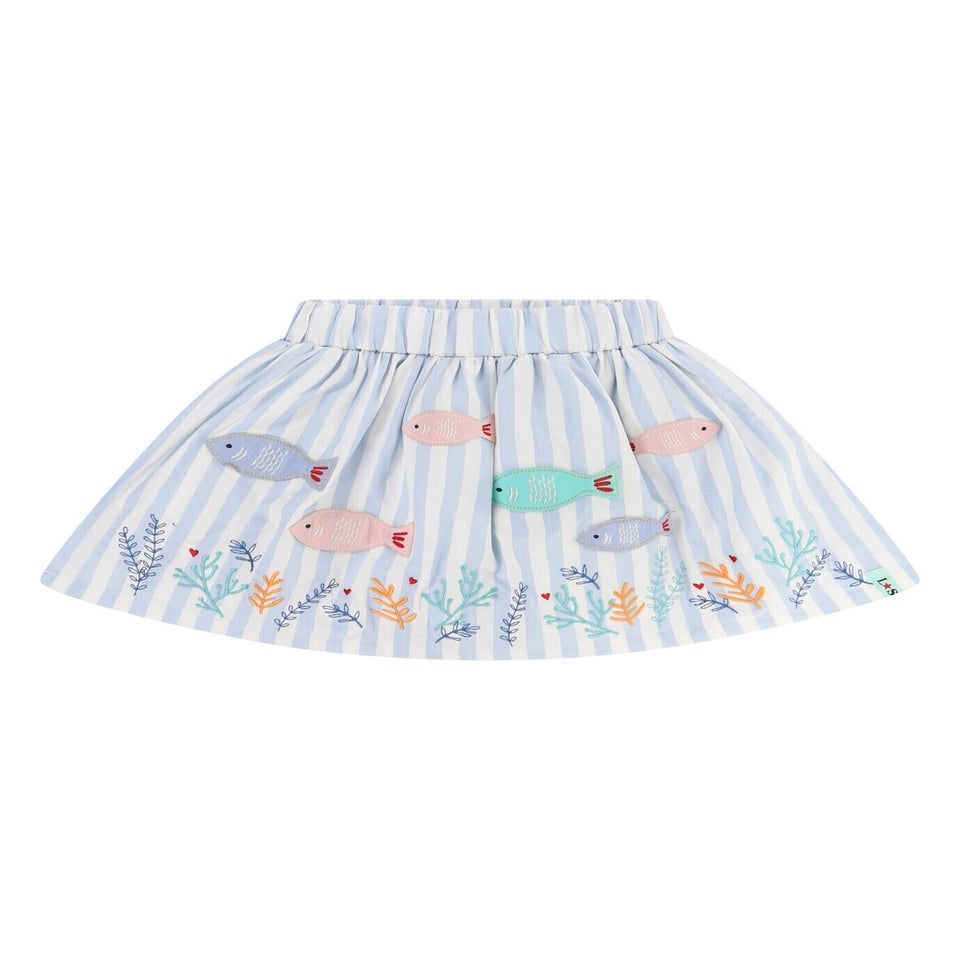 Lilly & Sid Blue Fish Applique Skirt (24 Months- 7 Years)