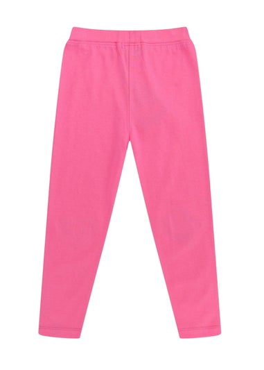 Lilly & Sid Pink Lilly Applique & Stripe Print Leggings 2 pack (24 Months- 8 Years)