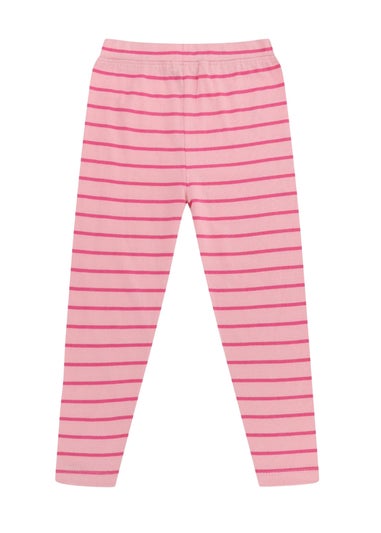 Lilly & Sid Pink Lilly Applique & Stripe Print Leggings 2 pack (24 Months- 8 Years)