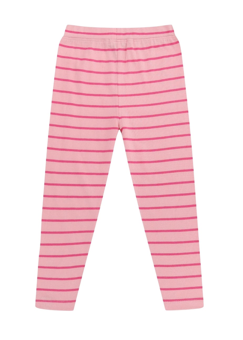 Lilly & Sid Pink Lilly Applique & Stripe Print Leggings 2 pack (24 Months- 8 Years)