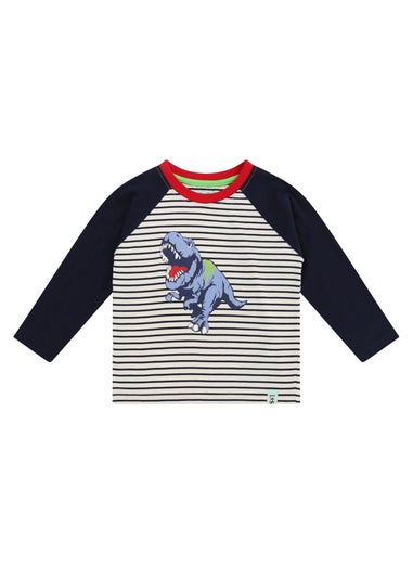 Lilly & Sid Organic Cotton Multicoloured Dinosaur Print Top (0-8 Years)