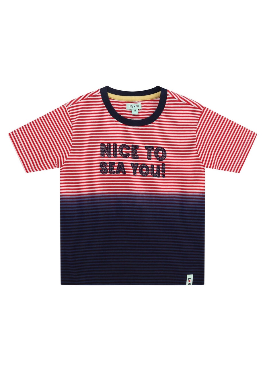 Lilly & Sid Multi Coloured Nice To Sea You Slogan Print T Shirt (0-8 Years)