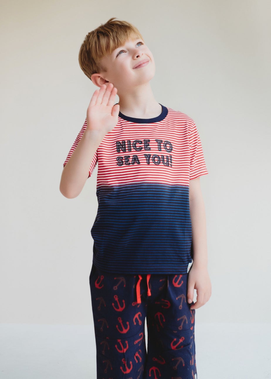 Lilly & Sid Multi Coloured Nice To Sea You Slogan Print T Shirt (0-8 Years)