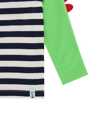 Lilly & Sid Multicoloured Dinosaur Applique Top (6 Months- 7 Years)